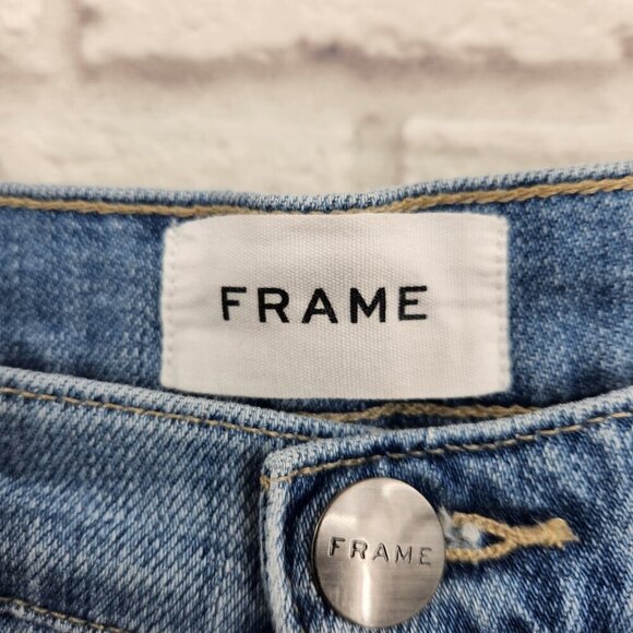 FRAME Denim Le Beau Crop Jeans Size 25 in Walden Rock Wash Raw Hem - Picture 3 of 16